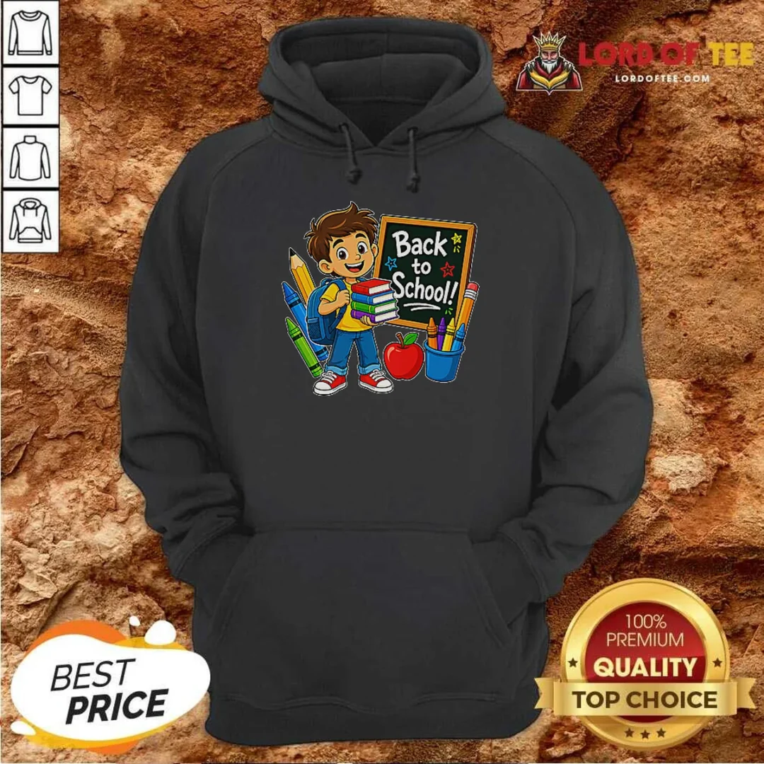 Pretty Excited Student Back To School Vector Hoodie hoodie optimized Pretty Excited Student Back To School Vector Hoodie