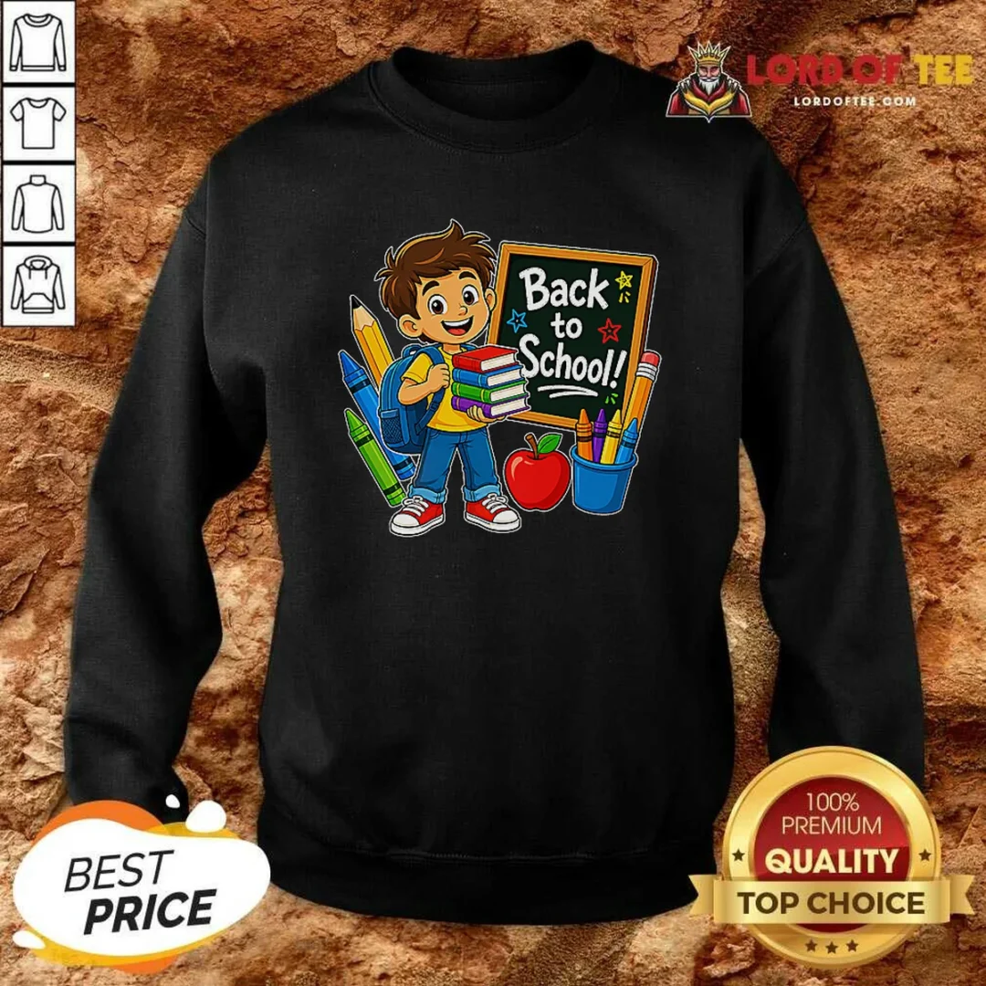 Pretty Excited Student Back To School Vector Sweatshirt sweatshirt optimized Pretty Excited Student Back To School Vector Sweatshirt