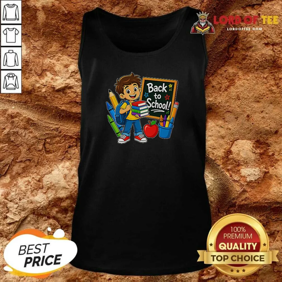 Pretty Excited Student Back To School Vector Tank Top tank top optimized Pretty Excited Student Back To School Vector Tank Top