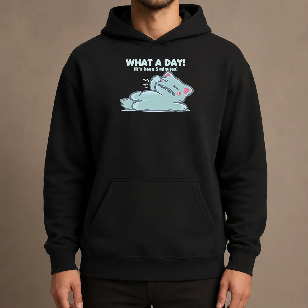 pretty-exhausted-cartoon-cat-lying-down-what-a-day-it-s-been-5-minutes-hoodie-1 Pretty Exhausted Cartoon Cat Lying Down What A Day It'S Been 5 Minutes Hoodie