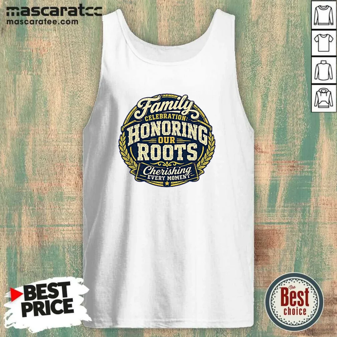 pretty-family-celebration-gratitude-mascot-badge-tank-top Pretty Family Celebration Gratitude Mascot Badge Tank Top in white, featuring a cheerful family mascot design on front