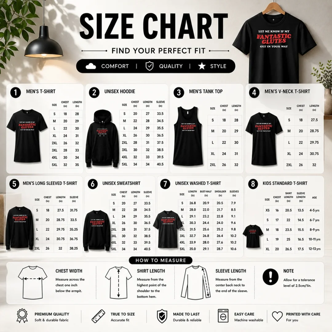 pretty-fantastic-glutes-size-chart-2-1 Pretty Fantastic Glutes size chart showing measurements in inches and cm for accurate fit