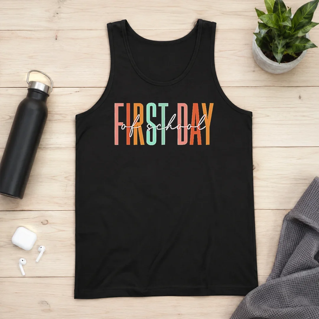 pretty-first-day-of-school-retro-typography-teacher-tank-top Pretty First Day Of School Retro Typography Teacher Tank Top