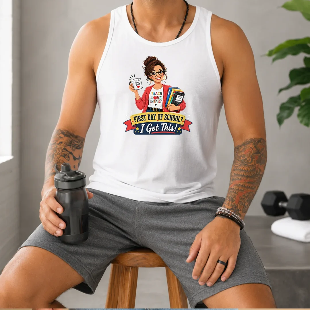 pretty-first-day-of-school-teacher-vector-tank-top Pretty First Day Of School Teacher Vector Tank Top