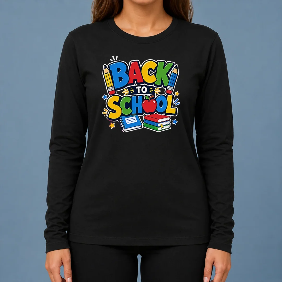 pretty-fun-back-to-school-typography-long-sleeve-shirt Pretty Fun Back To School Typography Long Sleeve Shirt