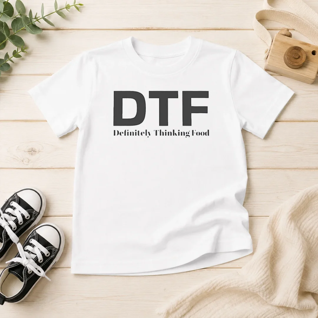pretty-funny-dtf-definitely-thinking-food-foodie-kids-t-shirt Pretty Funny DTF Definitely Thinking Food Foodie Kids T-Shirt