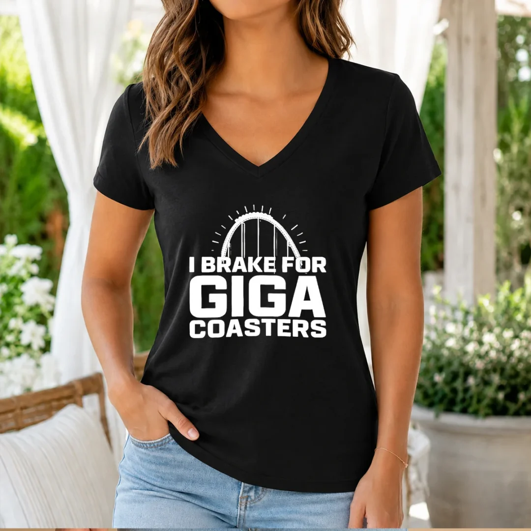 pretty-giga-coaster-amusement-park-ride-i-brake-for-giga-coasters-roller-coaster-v-neck-shirt Pretty Giga Coaster Amusement Park Ride I Brake For Giga Coasters Roller Coaster V-Neck Shirt