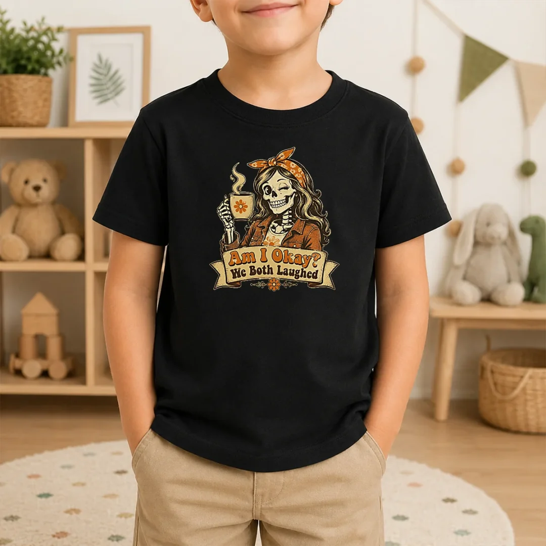 Pretty Good Cheeky Skeleton Girl Funny Coffee Quote Vintage Kids T Shirt Pretty Good Cheeky Skeleton Girl Funny Coffee Quote Vintage Kids T-Shirt