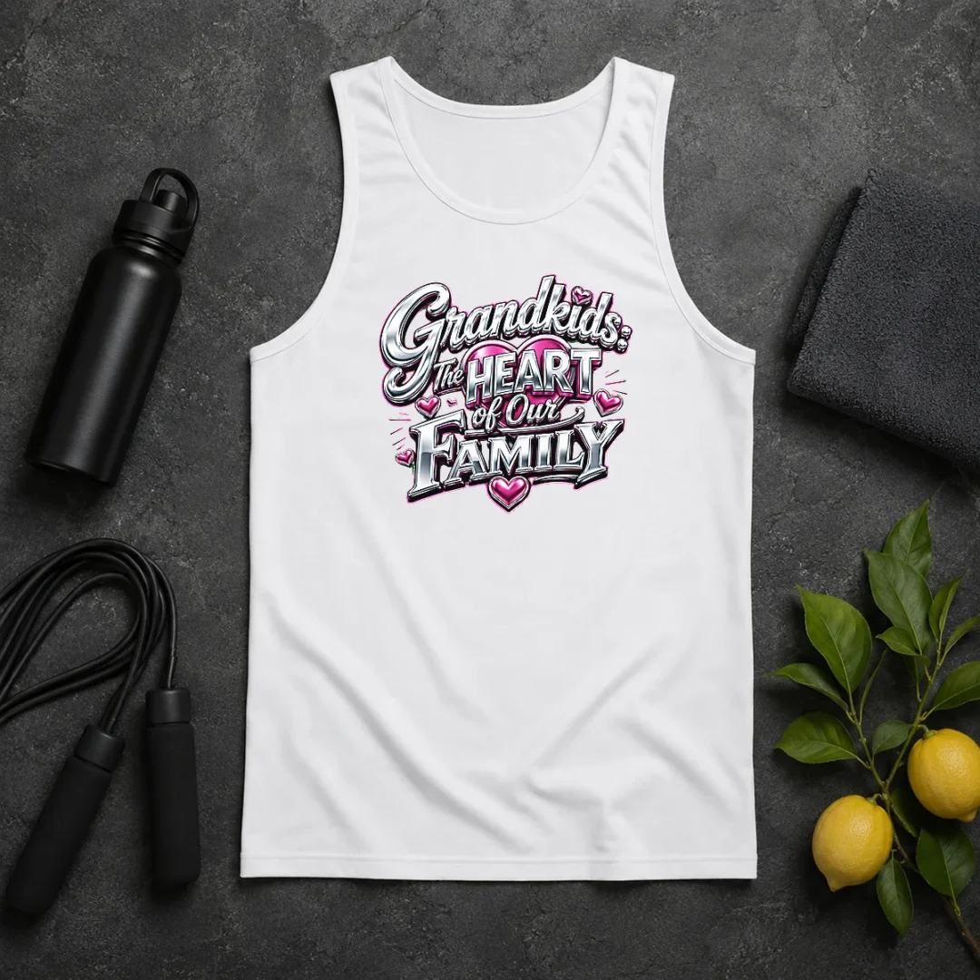 Pretty Grandkids The Heart Of Our Family Y2K Tank Top Pretty Grandkids The Heart Of Our Family Y2K Tank Top