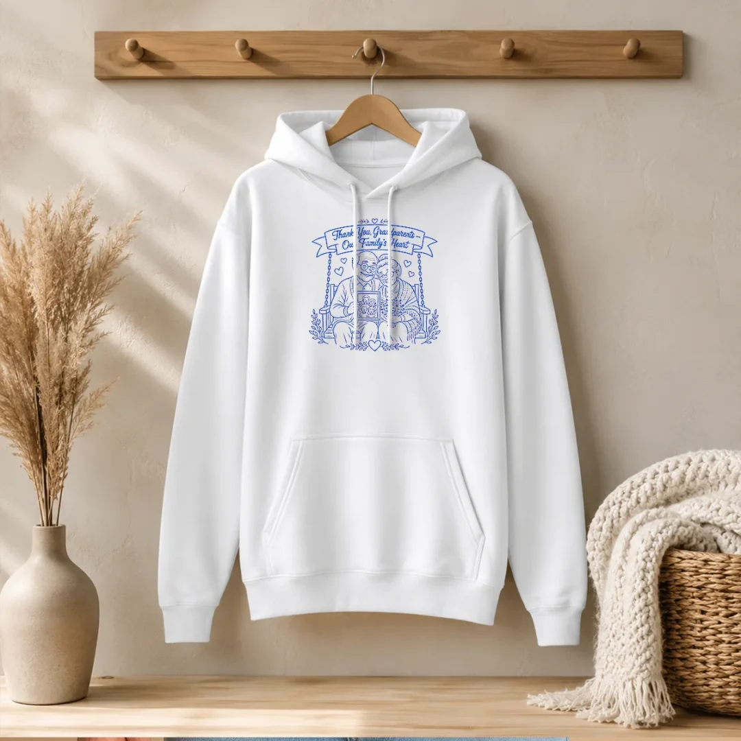 pretty-grandparents-day-gratitude-line-art-family-hoodie-1 Pretty Grandparents Day Gratitude Line Art Family Hoodie in soft fabric with front pocket and adjustable hood