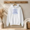 Pretty Grandparents Day Gratitude Line Art Family Hoodie in soft fabric with front pocket and adjustable hood