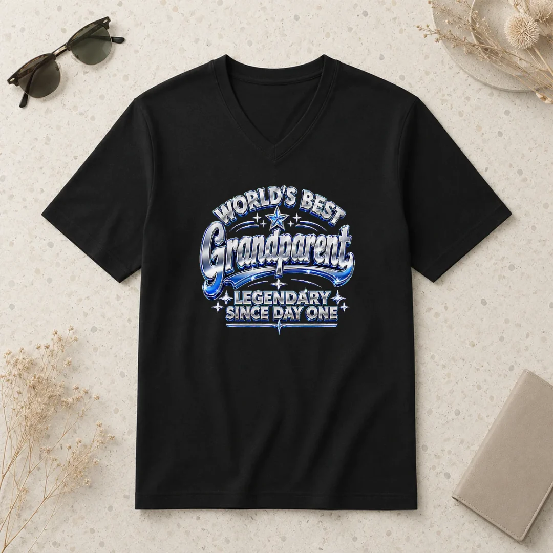 pretty-grandparents-day-legendary-since-day-one-y2k-v-neck-shirt Pretty Grandparents Day Legendary Since Day One Y2K V-Neck Shirt