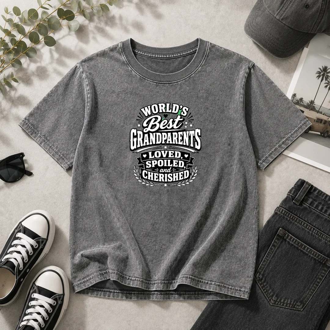 pretty-grandparents-day-proud-silhouette-tee-for-loved-grandparents-washed-t-shirt Pretty Grandparents Day Proud Silhouette Tee For Loved Grandparents Washed T-Shirt
