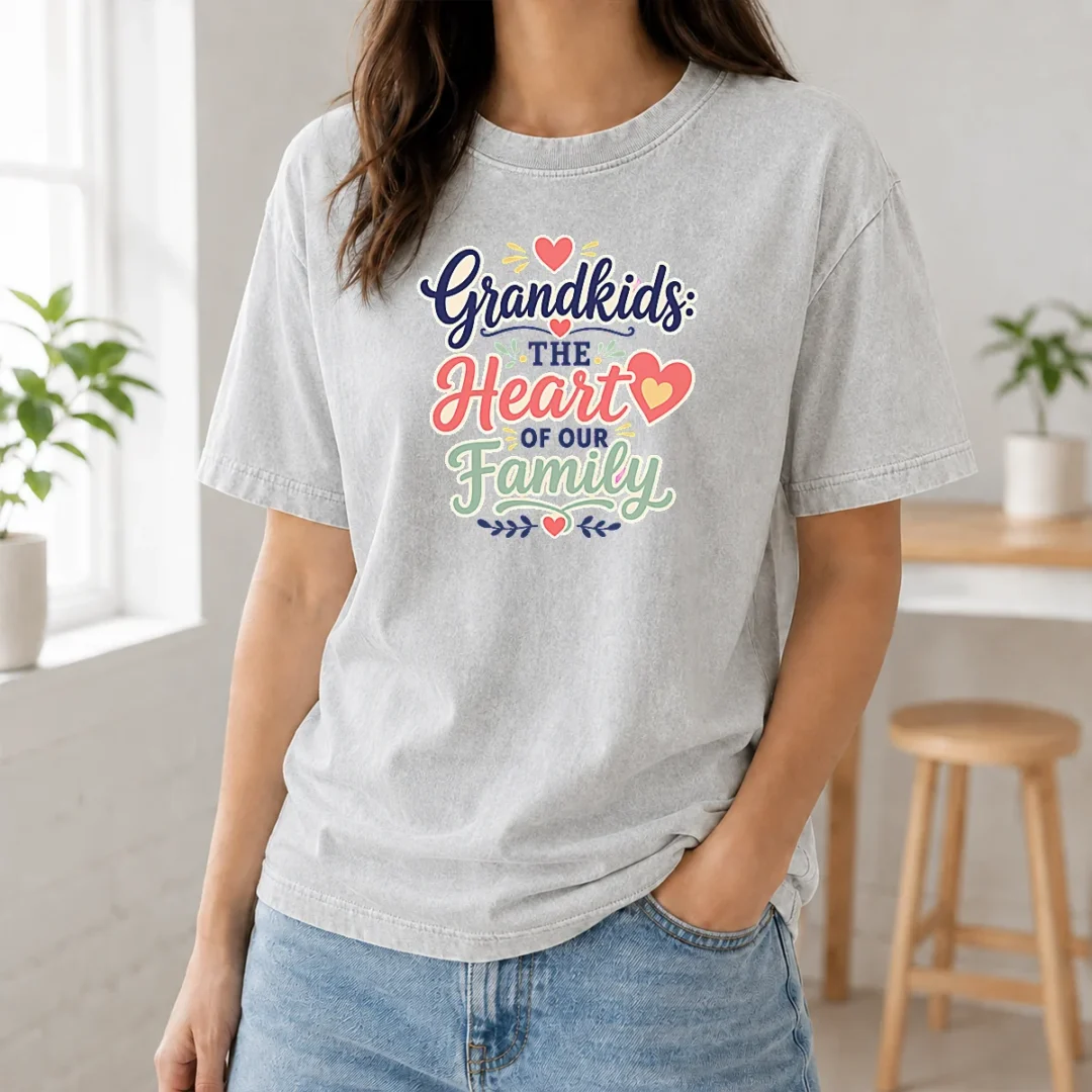 Pretty Heartwarming Grandparents Day Vector Washed T Shirt Pretty Heartwarming Grandparents Day Vector Washed T-Shirt