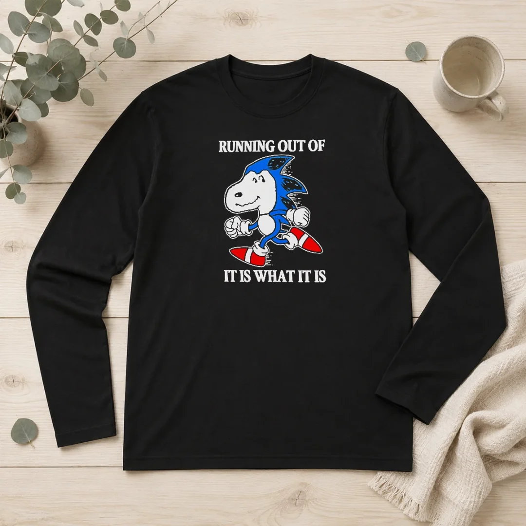 pretty-hedgehog-running-out-of-it-is-what-it-is-long-sleeve-shirt Pretty Hedgehog Running Out Of It Is What It Is long sleeve shirt featuring a cute hedgehog graphic and casual fit