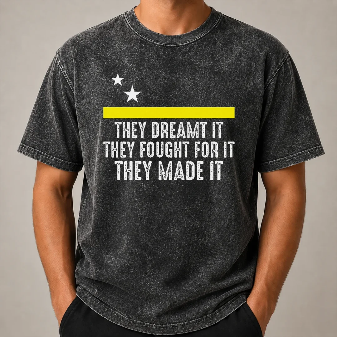 Pretty Hot Uracao Flag They Dreamed It Fought For It Washed T Shirt Pretty Hot Uracao Flag They Dreamed It Fought For It Washed T-Shirt