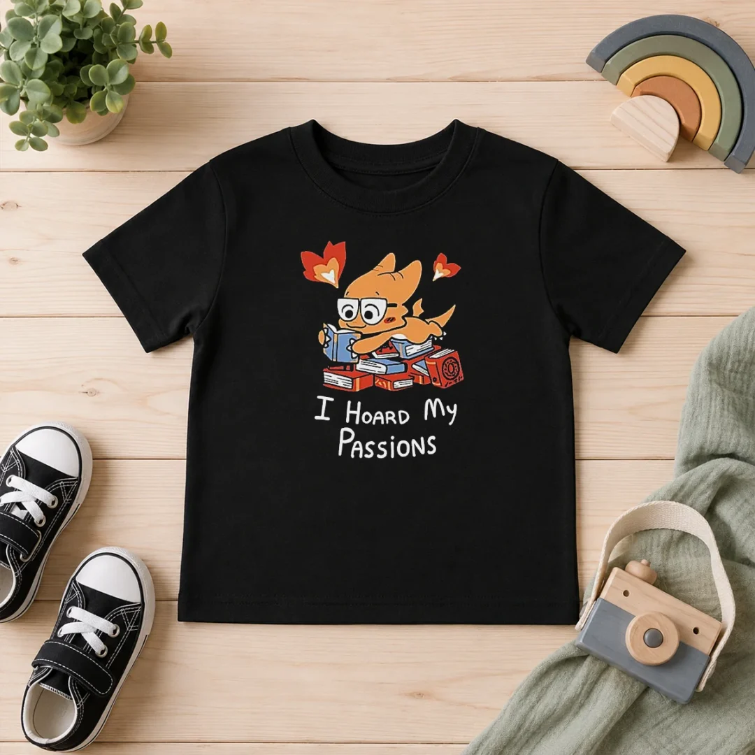 pretty-i-hoard-my-passions-cute-dragon-reading-books-kids-t-shirt Pretty I Hoard My Passions Cute Dragon Reading Books Kids T-Shirt