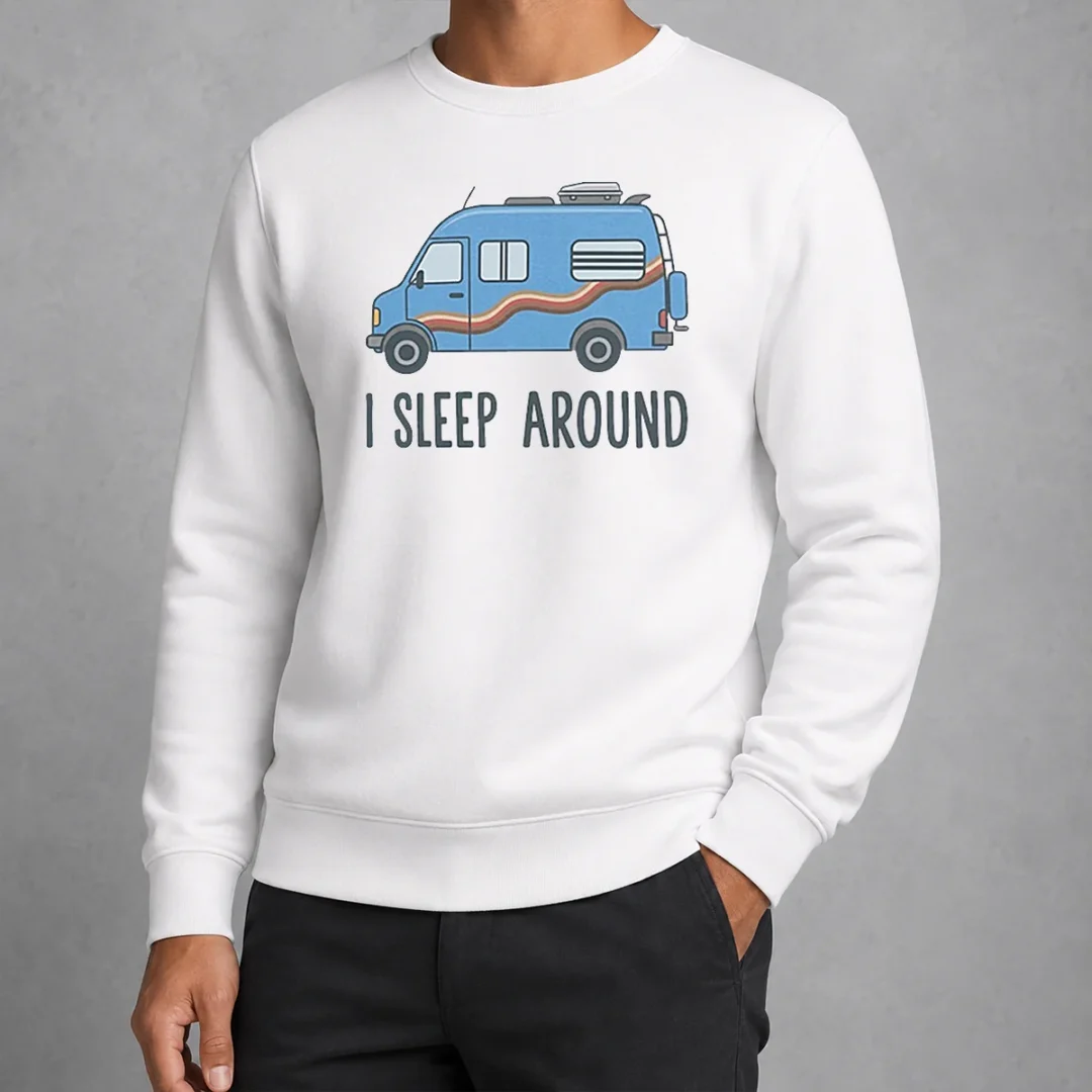 pretty-i-sleep-around-tyler-genocchio-sweater Pretty I Sleep Around Tyler Genocchio Sweater in black, crewneck pullover with bold white text design