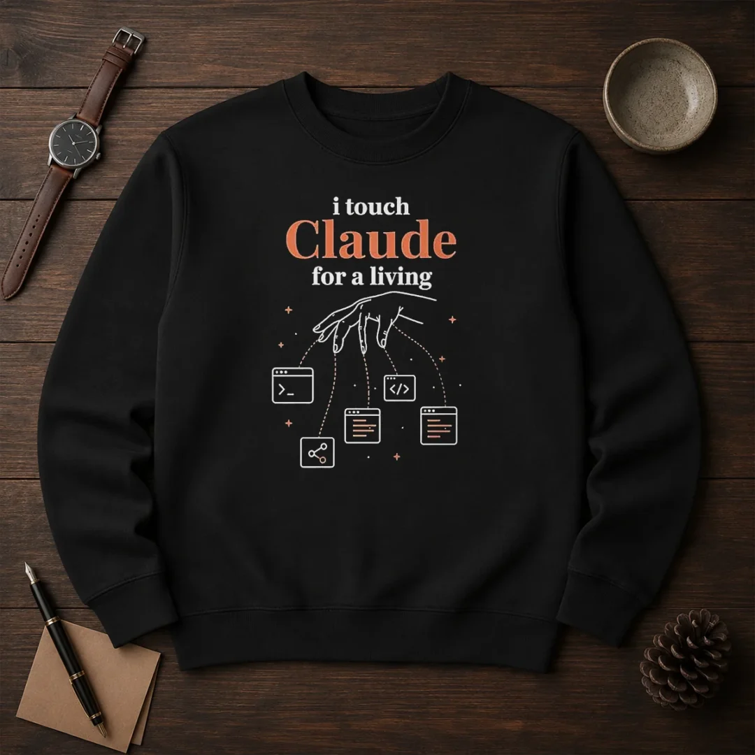 pretty-i-touch-claude-for-a-living-programmer-sweater Pretty I Touch Claude For A Living Programmer sweater in dark color, showing front design and comfortable fit