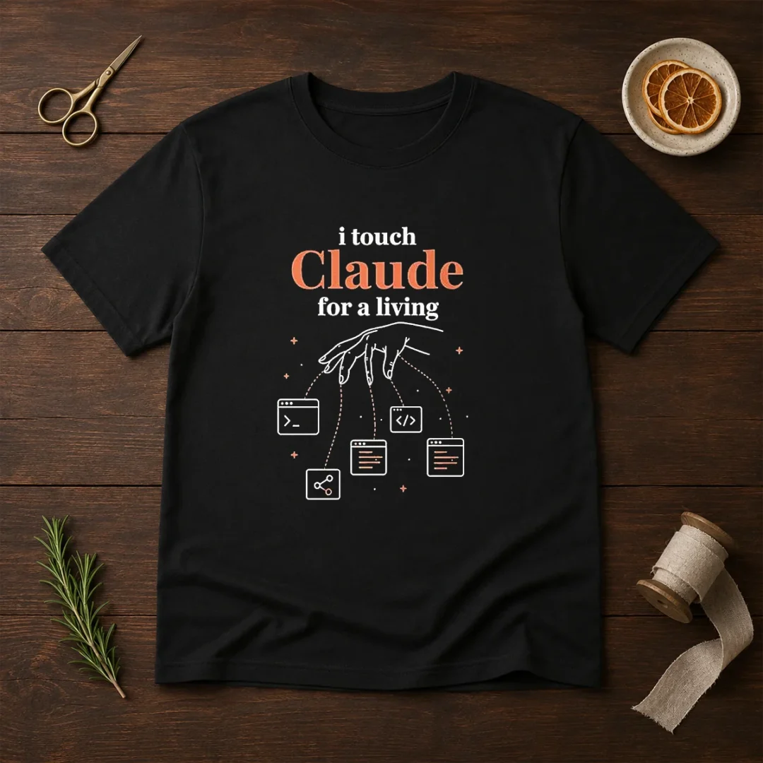 pretty-i-touch-claude-for-a-living-programmer-t-shirt-1 Pretty I Touch Claude For A Living Programmer t shirt in black, comfortable cotton fabric with bold white text graphic