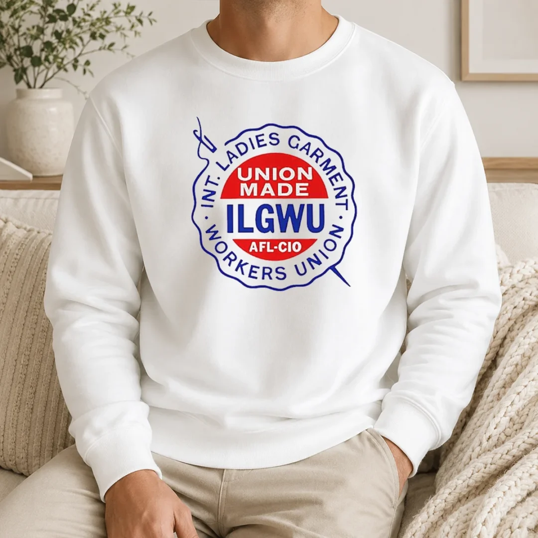 Pretty International Ladies Garment Workers Union ILGWU Union Made Afl Cio Sweater Pretty International Ladies Garment Workers Union ILGWU Union Made Afl Cio sweater in soft knit fabric with crew neck and long sleeves