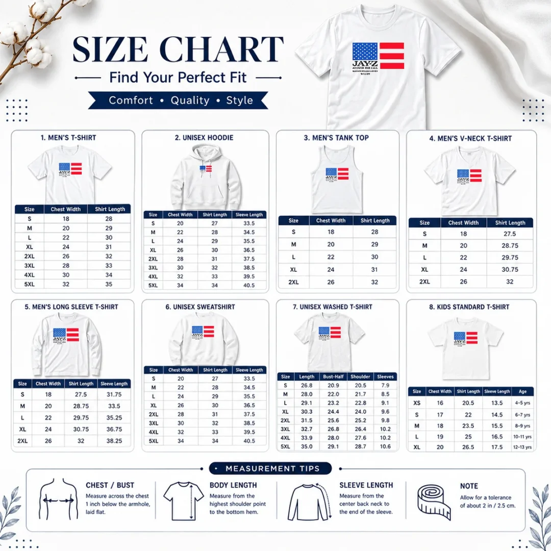 pretty-jay-z-answer-the-call-madison-square-garden-9-11-09-size-chart Size chart for Pretty Jay Z Answer The Call Madison Square Garden 9 11 09 with measurements in inches and cm