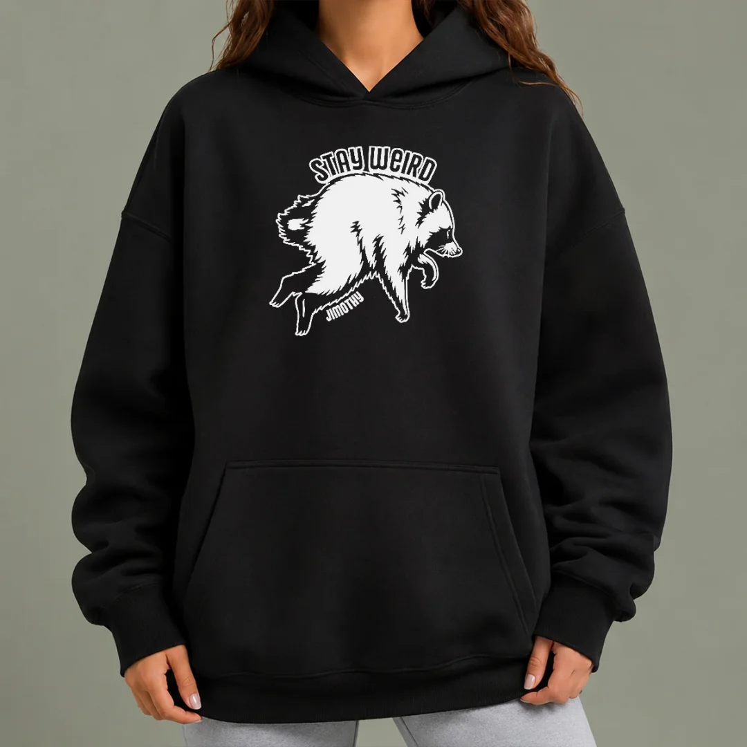 pretty-jimothy-stay-weird-seattle-raccoon-hoodie Pretty Jimothy Stay Weird Seattle Raccoon Hoodie