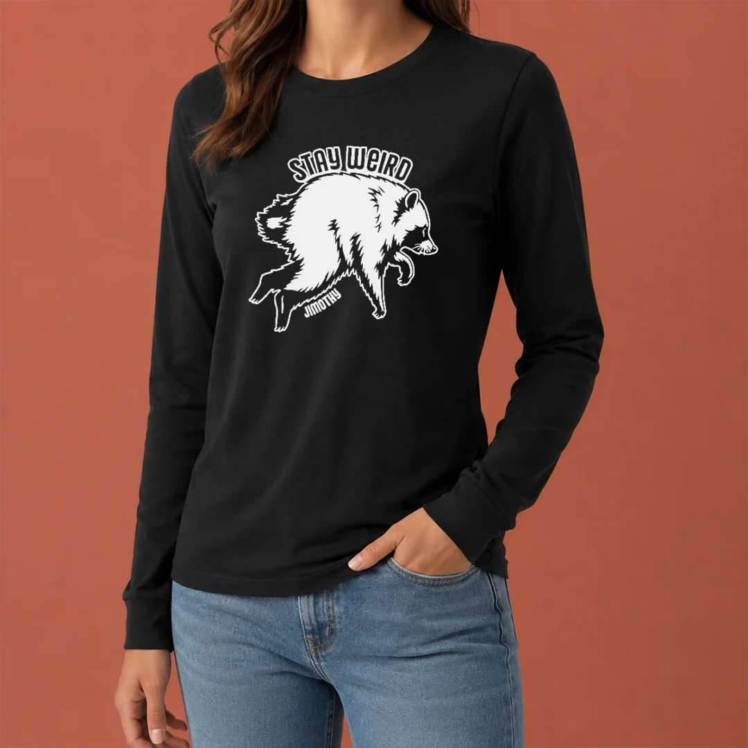 pretty-jimothy-stay-weird-seattle-raccoon-long-sleeve-shirt Pretty Jimothy Stay Weird Seattle Raccoon Long Sleeve Shirt