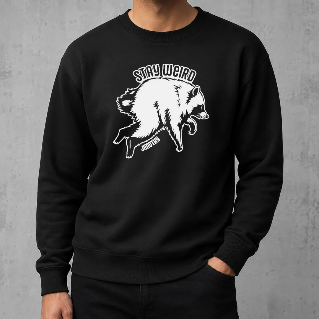 pretty-jimothy-stay-weird-seattle-raccoon-sweater Pretty Jimothy Stay Weird Seattle Raccoon Sweater