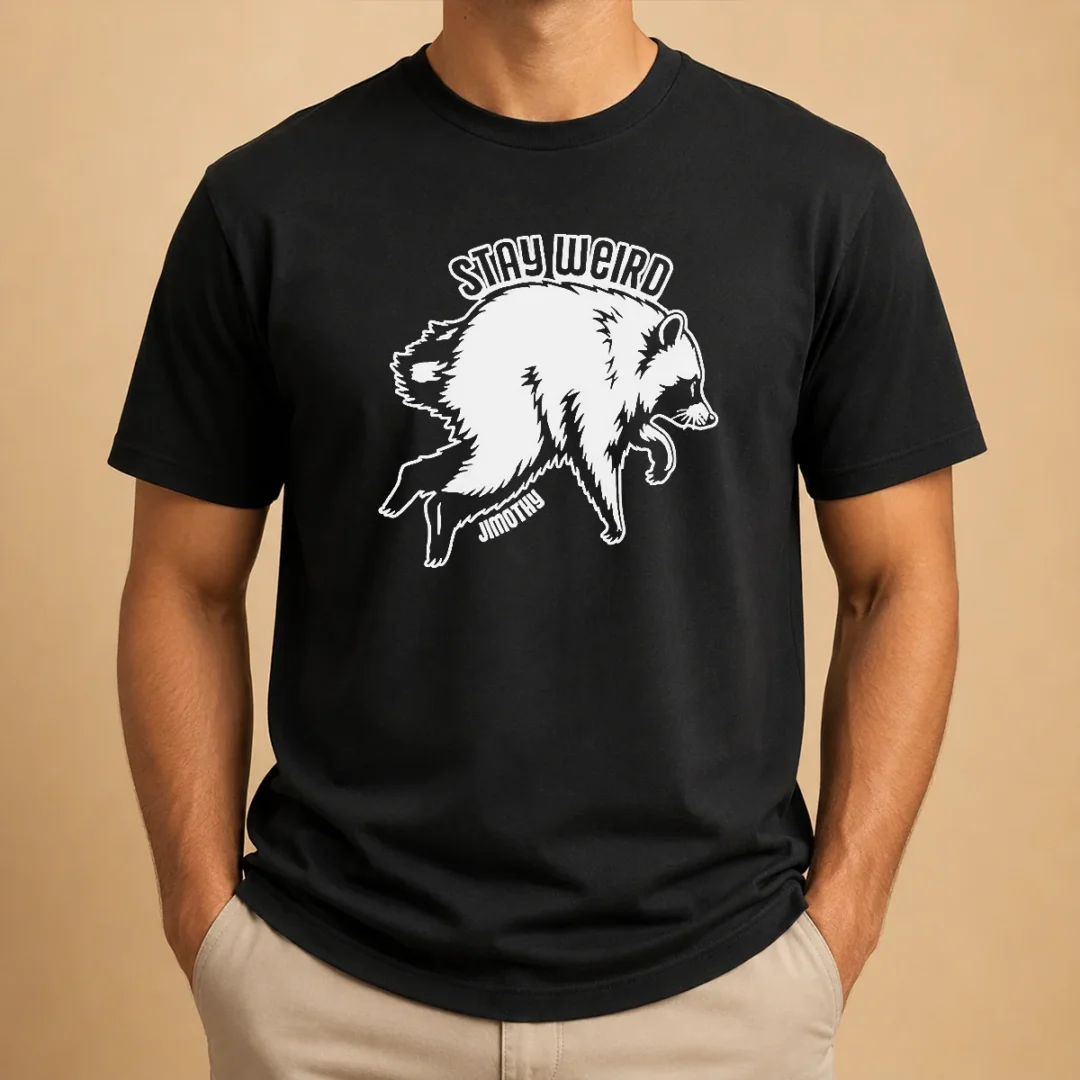 pretty-jimothy-stay-weird-seattle-raccoon-t-shirt Pretty Jimothy Stay Weird Seattle Raccoon
