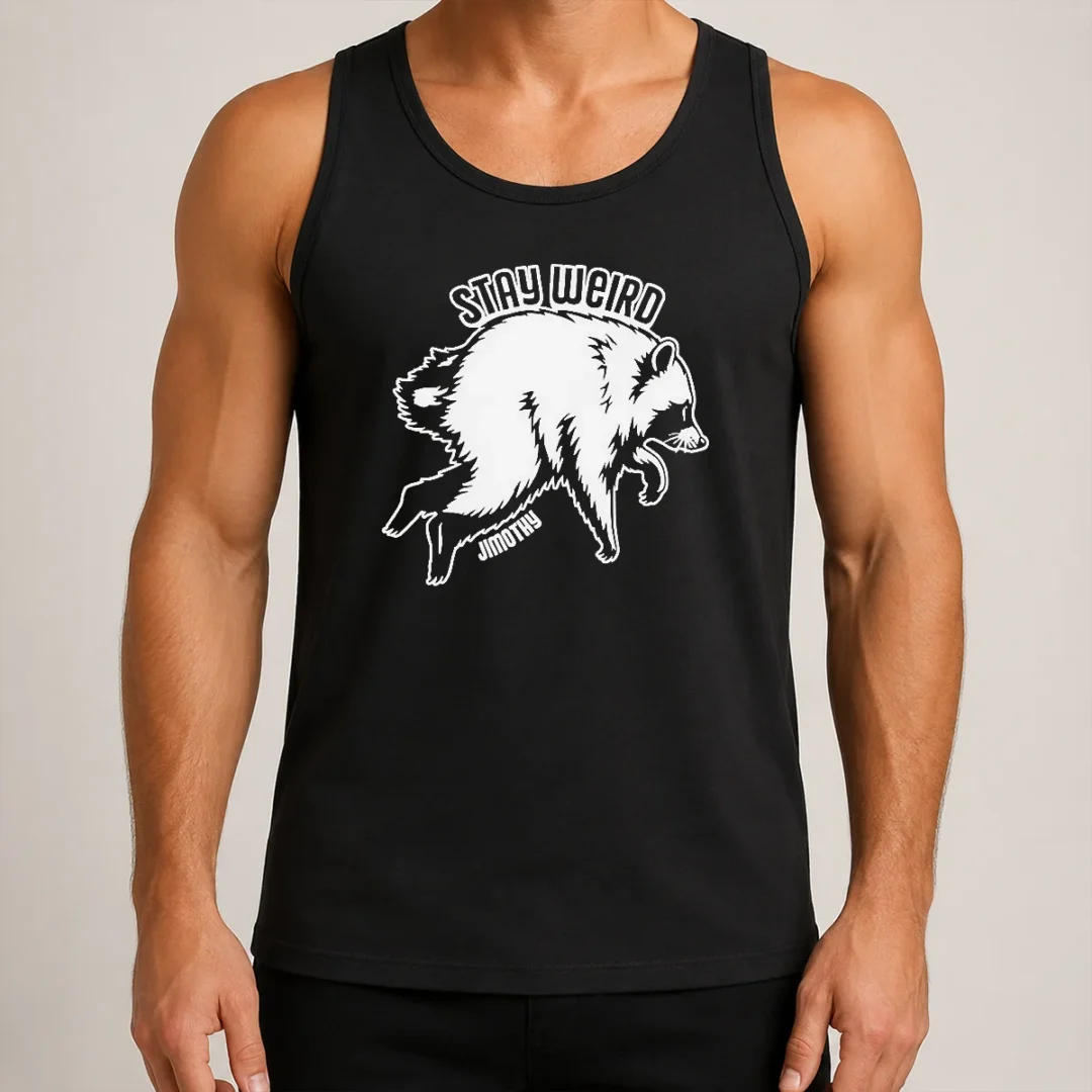 pretty-jimothy-stay-weird-seattle-raccoon-tank-top Pretty Jimothy Stay Weird Seattle Raccoon Tank Top