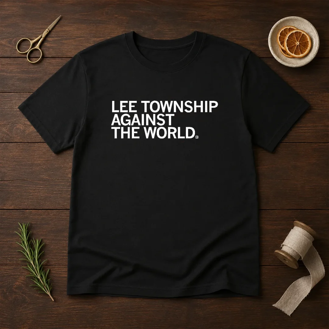 pretty-lee-township-against-the-world-t-shirt Pretty Lee Township Against The World t shirt with bold graphic print on a classic crew neck cotton tee
