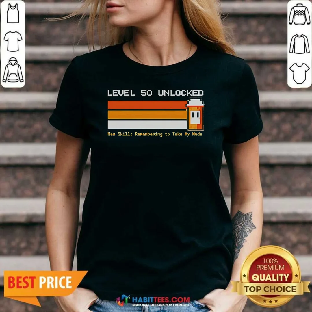 pretty-level-50-unlocked-remembering-to-take-my-meds-v-neck-shirt-v-neck-optimized Pretty Level 50 Unlocked Remembering To Take My Meds V-Neck Shirt