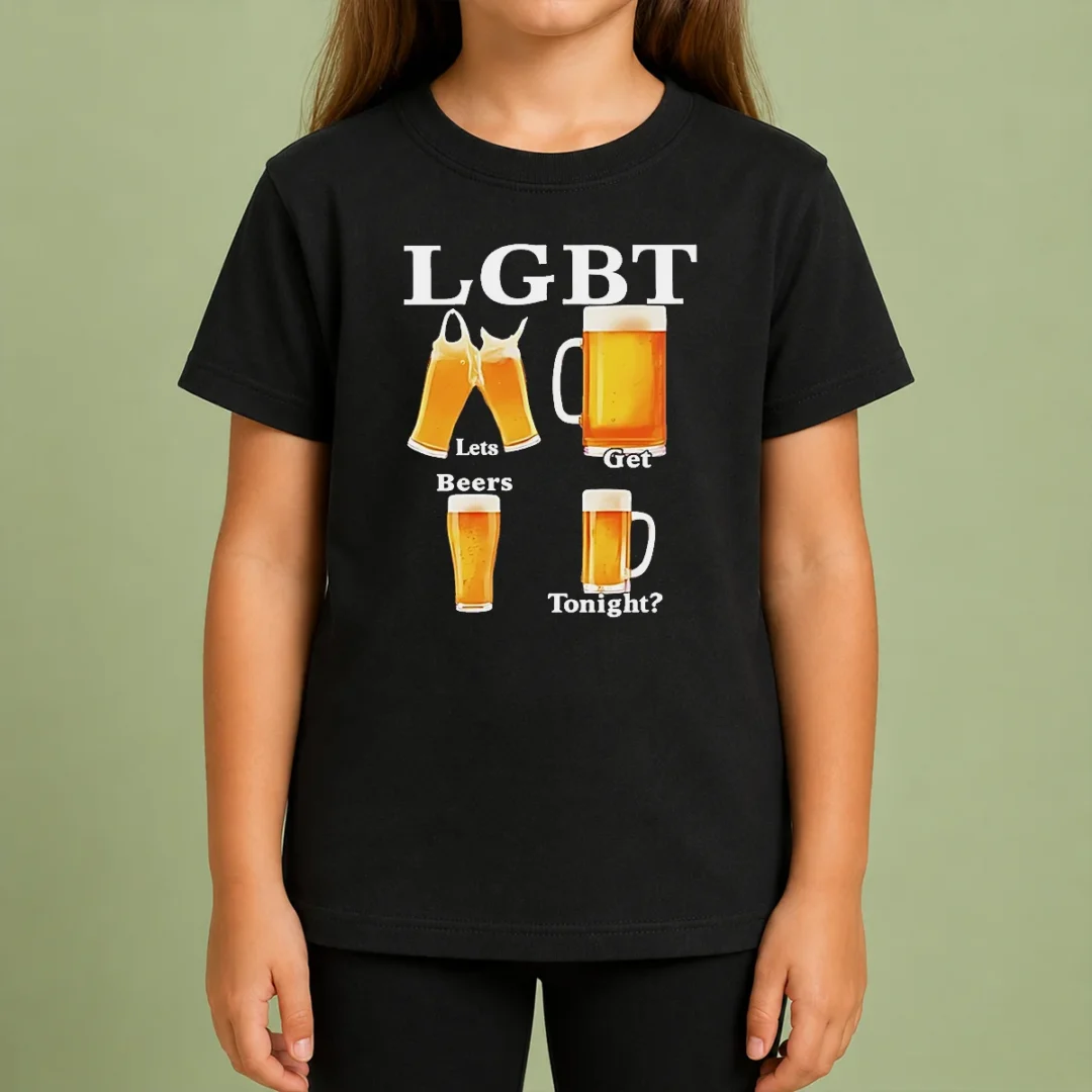 Pretty LGBT Lets Get Beers Tonight Beer Drinking Humor Kids T Shirt Pretty LGBT Lets Get Beers Tonight Beer Drinking Humor Kids T-Shirt
