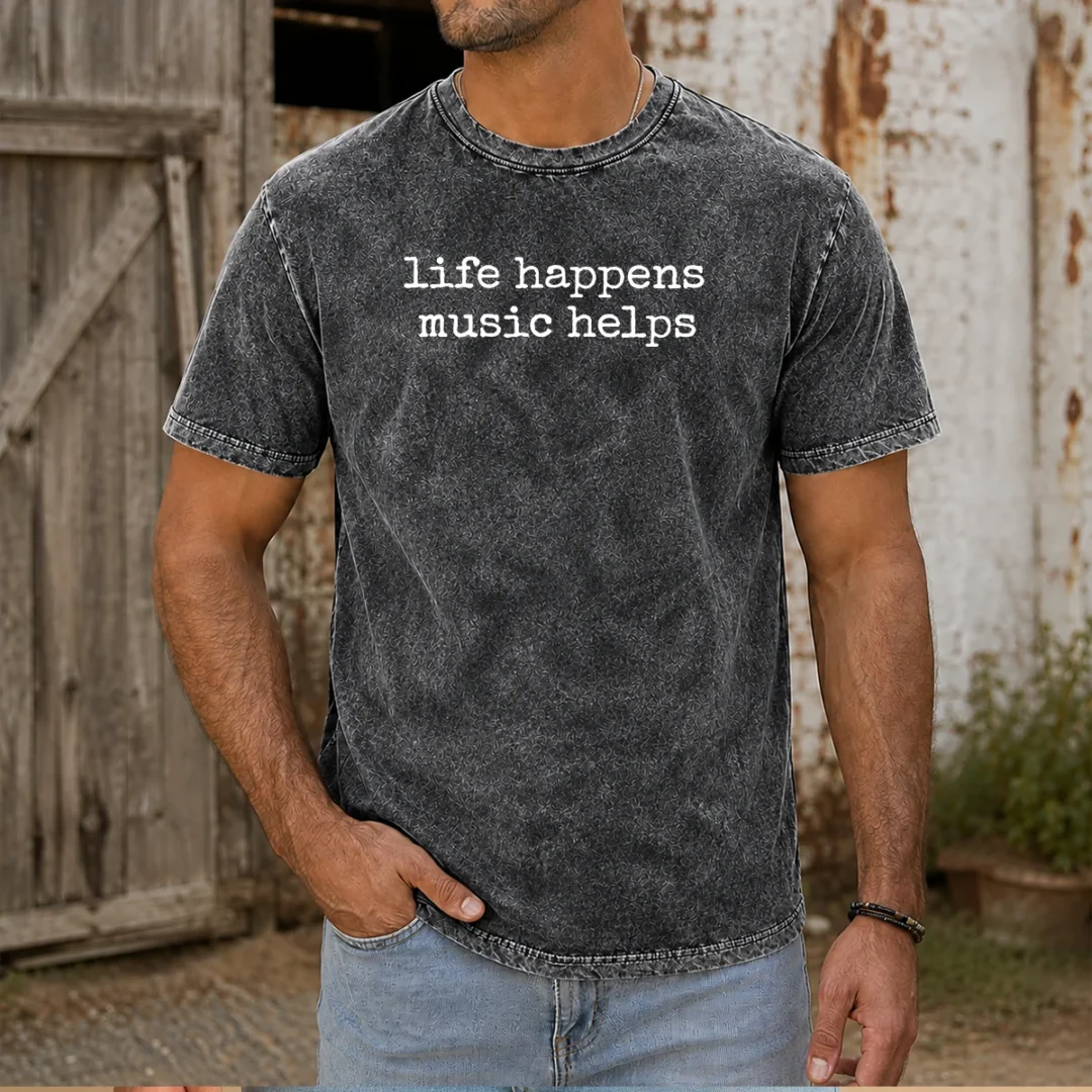 pretty-life-happens-music-helps-inspirational-quote-washed-t-shirt Pretty Life Happens Music Helps Inspirational Quote Washed T-Shirt