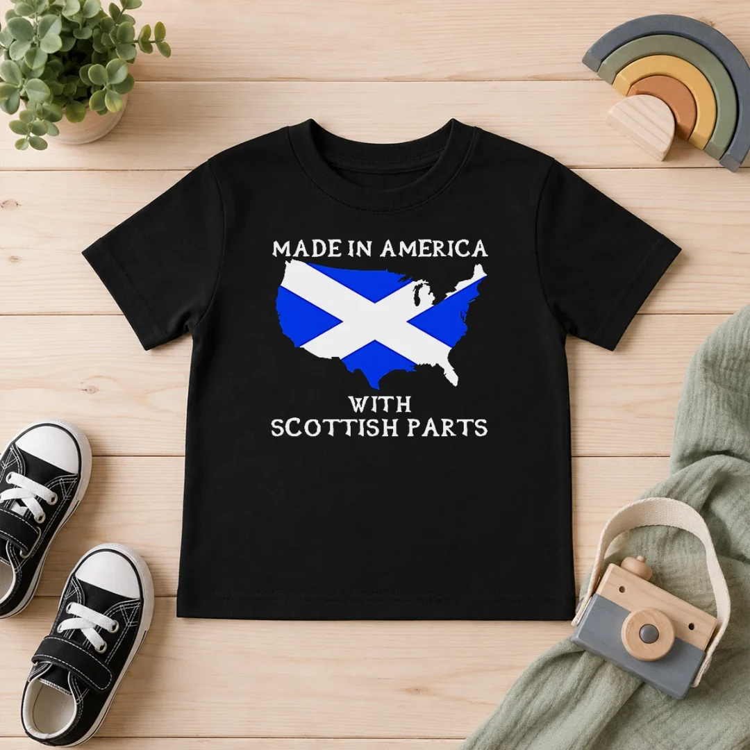 pretty-made-in-america-with-scottish-parts-united-states-of-america-scotland-heritage-kids-t-shirt Pretty Made In America With Scottish Parts United States Of America Scotland Heritage Kids T-Shirt
