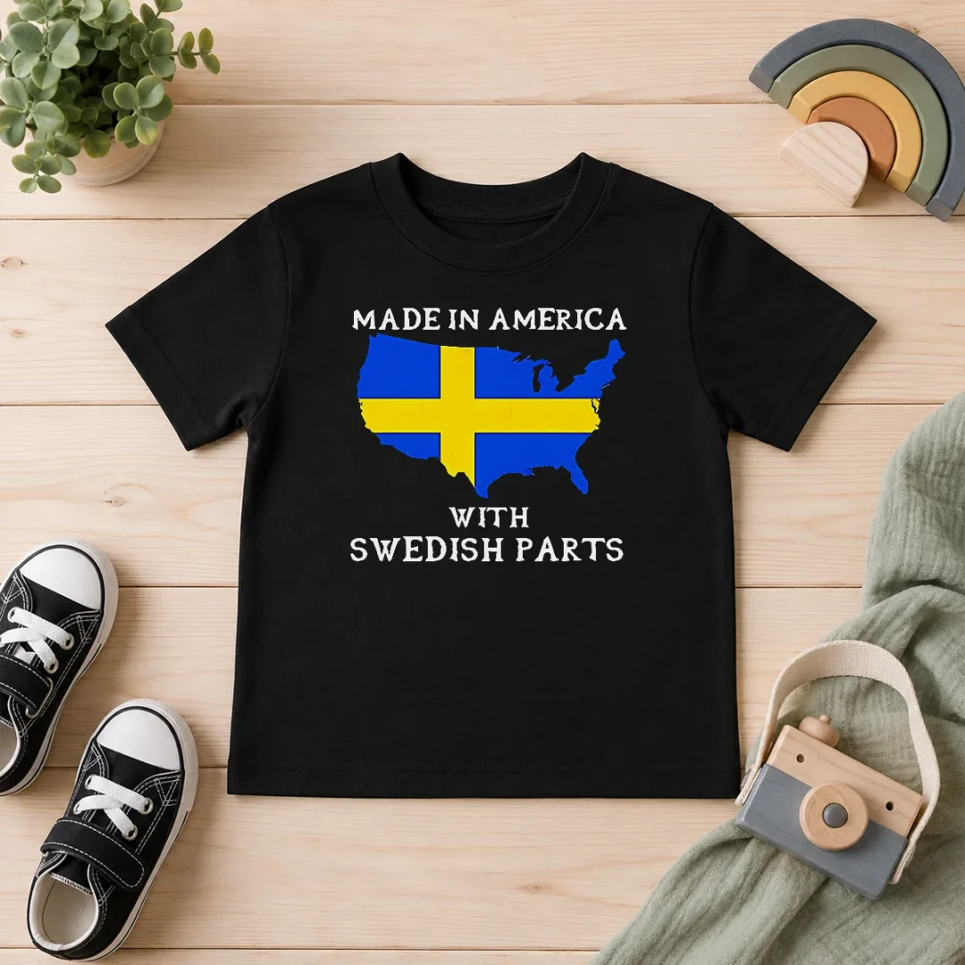 pretty-made-in-america-with-swedish-parts-map-of-united-states-flag-kids-t-shirt Pretty Made In America With Swedish Parts Map Of United States Flag Kids T-Shirt