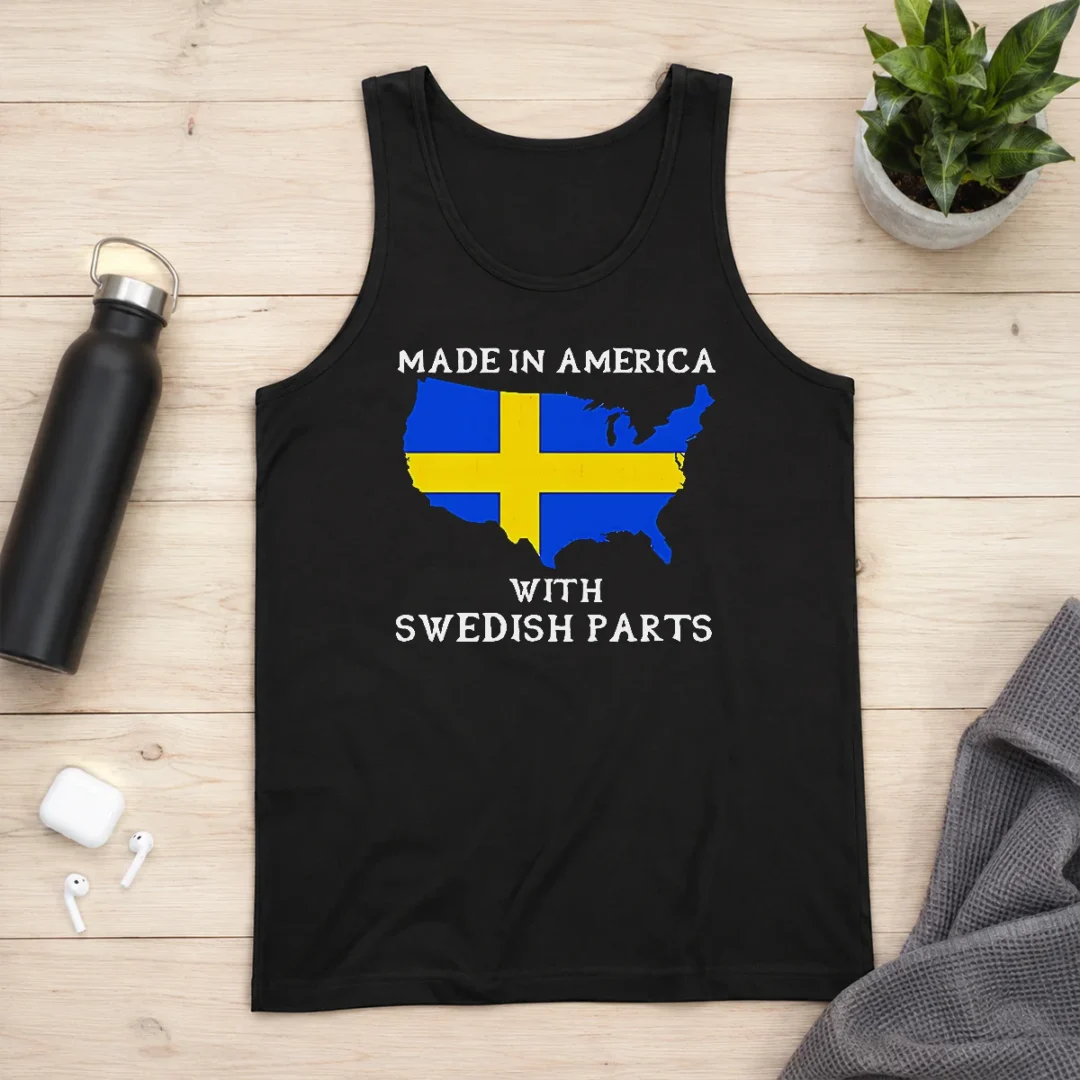 pretty-made-in-america-with-swedish-parts-map-of-united-states-flag-tank-top Pretty Made In America With Swedish Parts Map Of United States Flag Shirt - Image 3