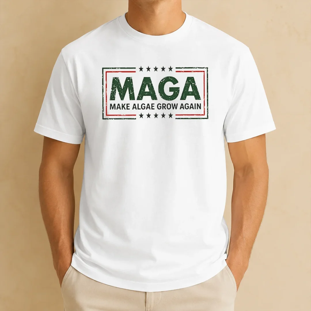 pretty-maga-make-algae-grow-again-political-parody-meme-team-algae-2026-t-shirt-1 Pretty MAGA Make Algae Grow Again Political Parody Meme Team Algae 2026 t shirt in black, front view