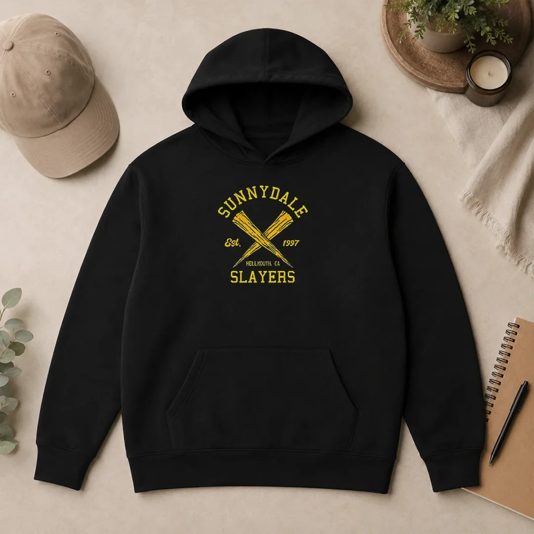 Pretty Nice Vampire Slayers Hoodie Pretty Nice Vampire Slayers Hoodie in charcoal gray with front pocket and adjustable hood