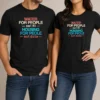Pretty Nice Water For The People Not AI Housing For People Not Data t shirt in black, front view with bold white and blue text design