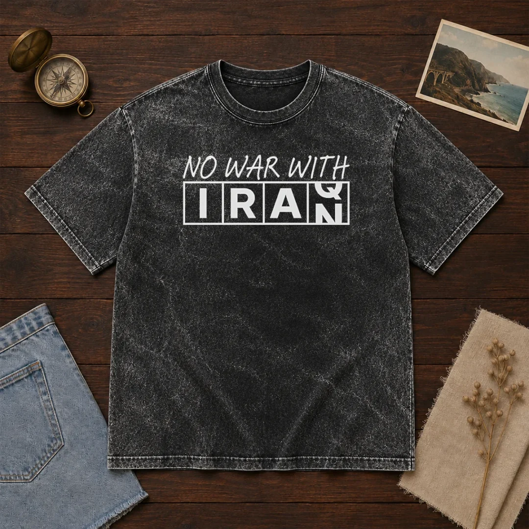pretty-no-war-with-iran-political-protest-anti-war-washed-t-shirt Pretty No War With Iran Political Protest Anti War Washed T-Shirt