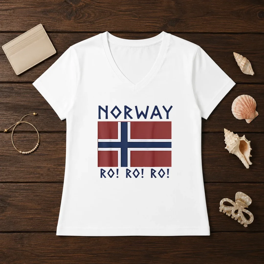 pretty-norway-round-of-16-fifa-world-cup-2026-ro-ro-ro-flag-v-neck-shirt Pretty Norway Round Of 16 FIFA World Cup 2026 Ro Ro Ro Flag V-Neck Shirt