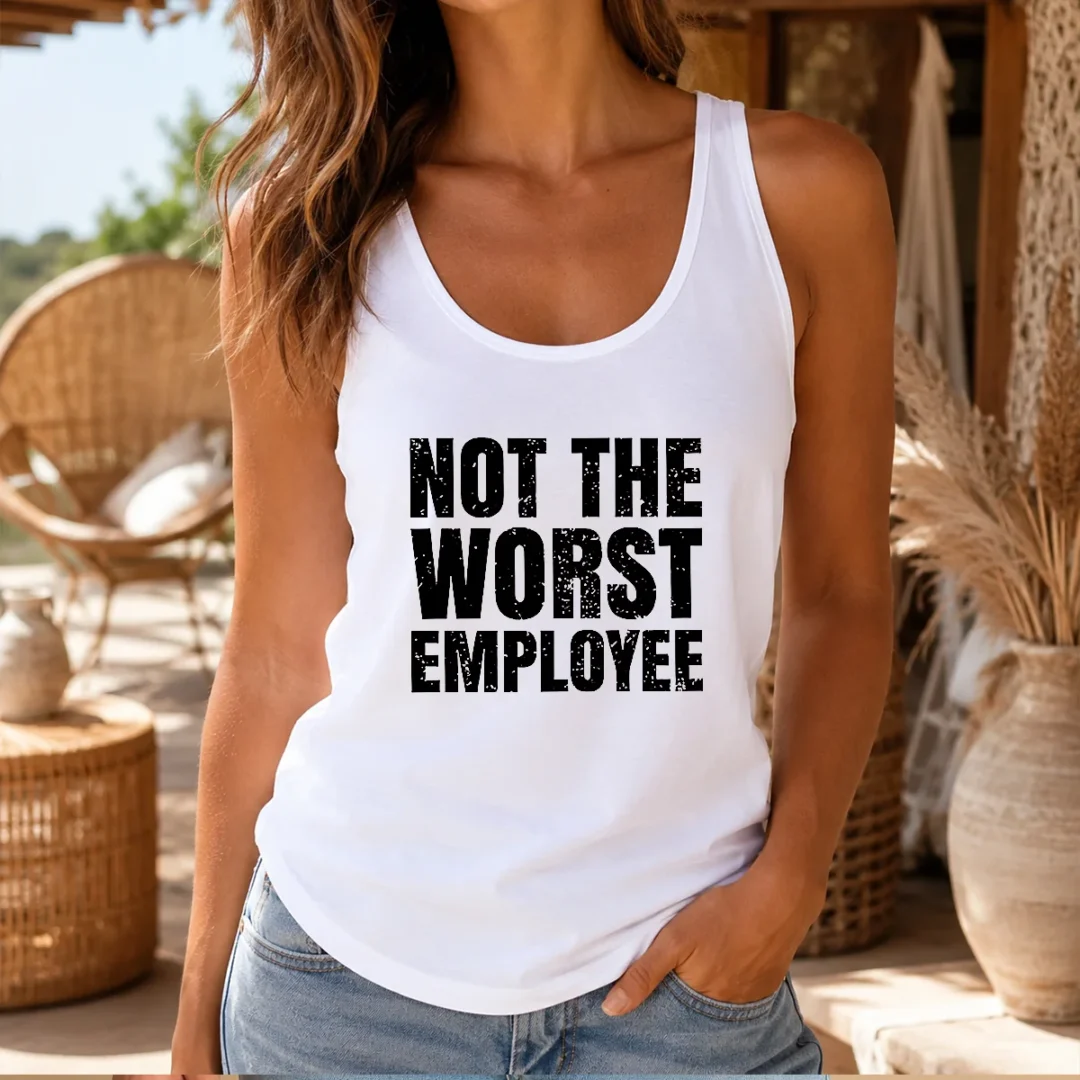pretty-not-the-worst-employee-geek-tank-top Pretty Not The Worst Employee Geek Tank Top