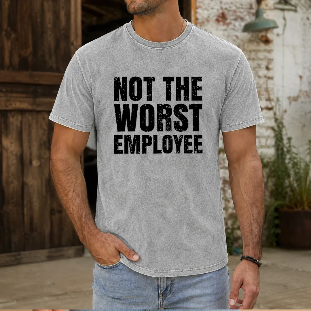 pretty-not-the-worst-employee-geek-washed-t-shirt Pretty Not The Worst Employee Geek Washed T-Shirt
