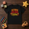 Pretty October Holiday Ireland Cozy Fall Typography Vector Kids T-Shirt
