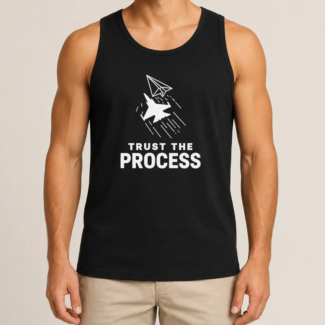 Pretty Official Trust The Process Fighter Jet Paper Airplane Tank Top Pretty Official Trust The Process Fighter Jet Paper Airplane Tank Top