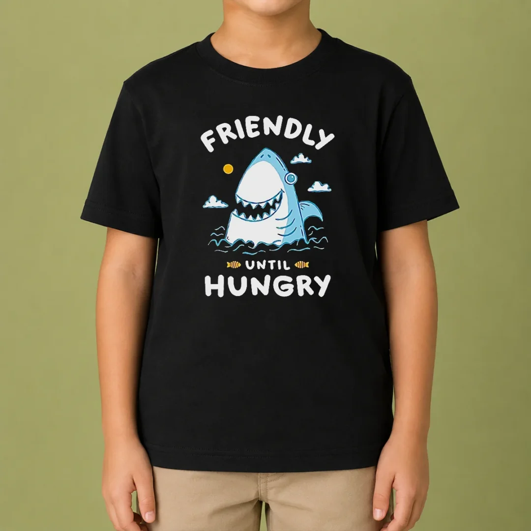 pretty-original-shark-grinning-friendly-until-hungry-kids-t-shirt Pretty Original Shark Grinning Friendly Until Hungry Kids T-Shirt