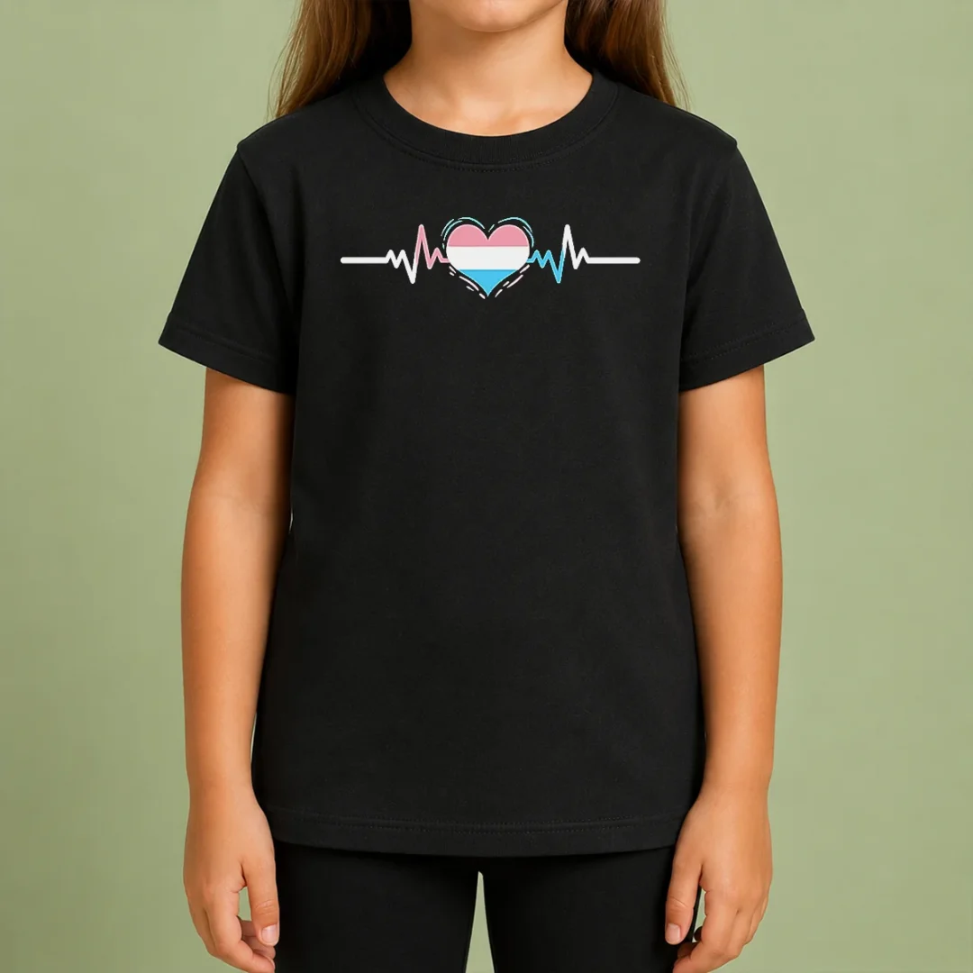 Pretty Premium Transgender Pride Flag Heart Heartbeat Line Kids T Shirt Pretty Premium Transgender Pride Flag Heart Heartbeat Line Kids T-Shirt
