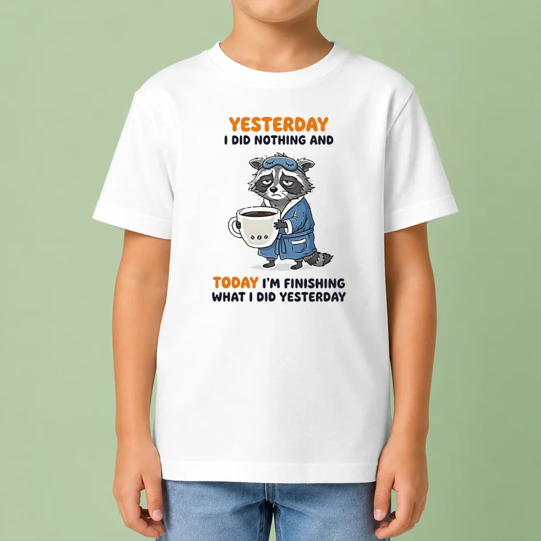 pretty-raccoon-yesterday-i-did-nothing-and-today-im-finishing-what-i-did-yesterday-kids-t-shirt Pretty Raccoon Yesterday I Did Nothing And Today Im Finishing What I Did Yesterday Kids T-Shirt